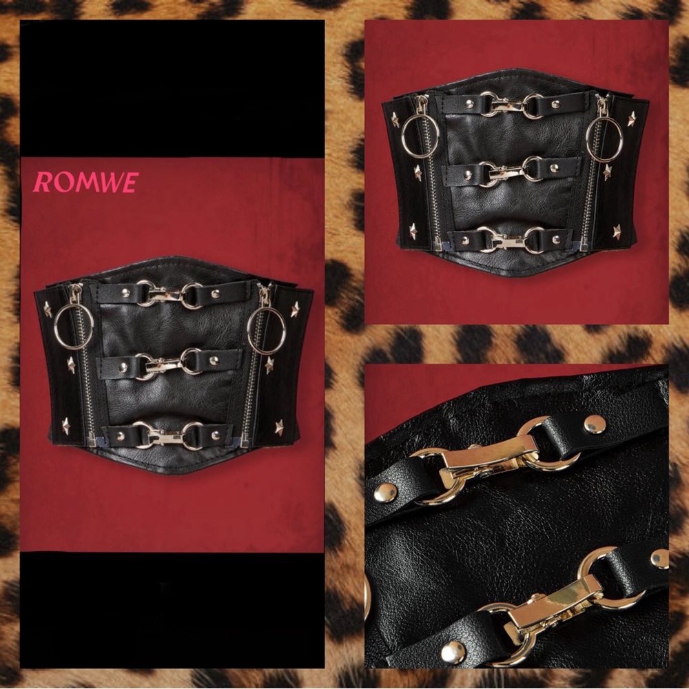 ROMWE Grunge Punk
Zipper & Star Studded Decor Corset Belt